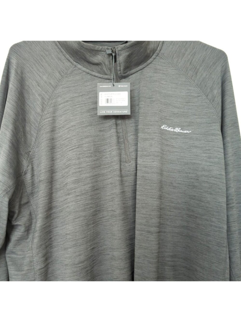 NEW Eddie Bauer FreeDry Moisture Wicking Active 1/4 Zip Shirt Men's XL Gray-lp24 - Picture 2 of 9